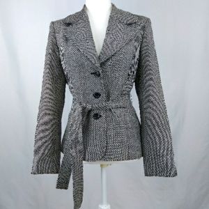 Talbots Wool Tweed Tie Front Jacket Coat M